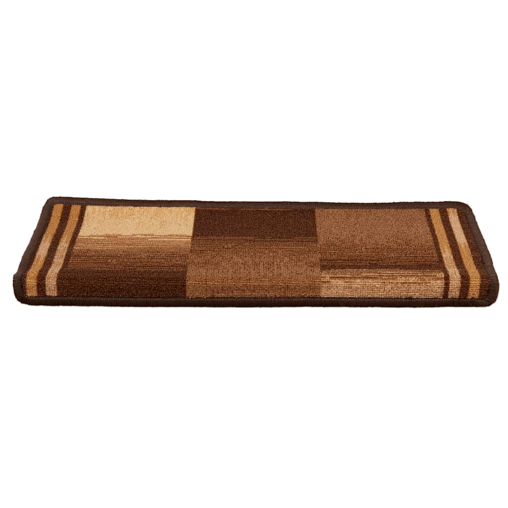 Tapetes de escadas adesivos 5 pcs 65x21x4 cm castanho