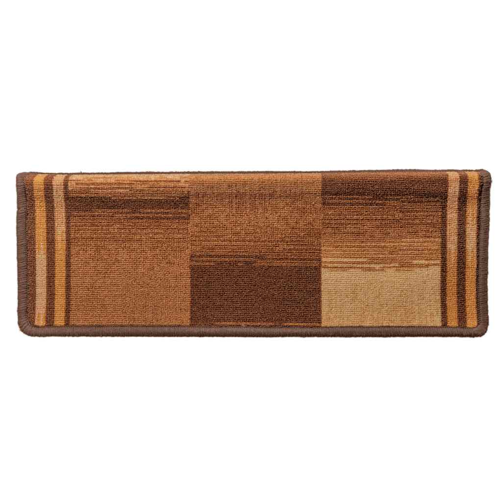 Tapetes de escadas adesivos 5 pcs 65x21x4 cm castanho