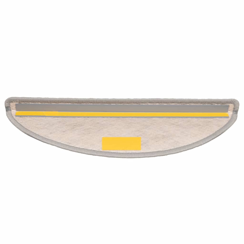 Tapetes escada adesivos aspeto sisal 15 pcs 56x17x3cm platinado