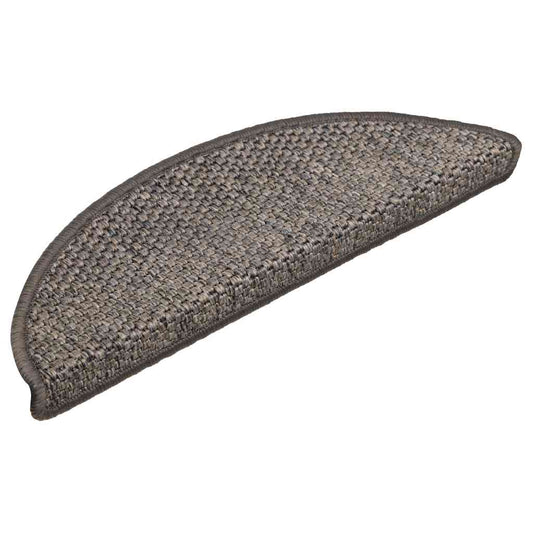 Tapetes escada adesivos aspeto sisal 15 pcs bege/castanho