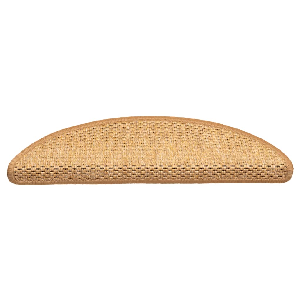 Tapetes escada adesivos aspeto sisal 15 pcs cor de sisal