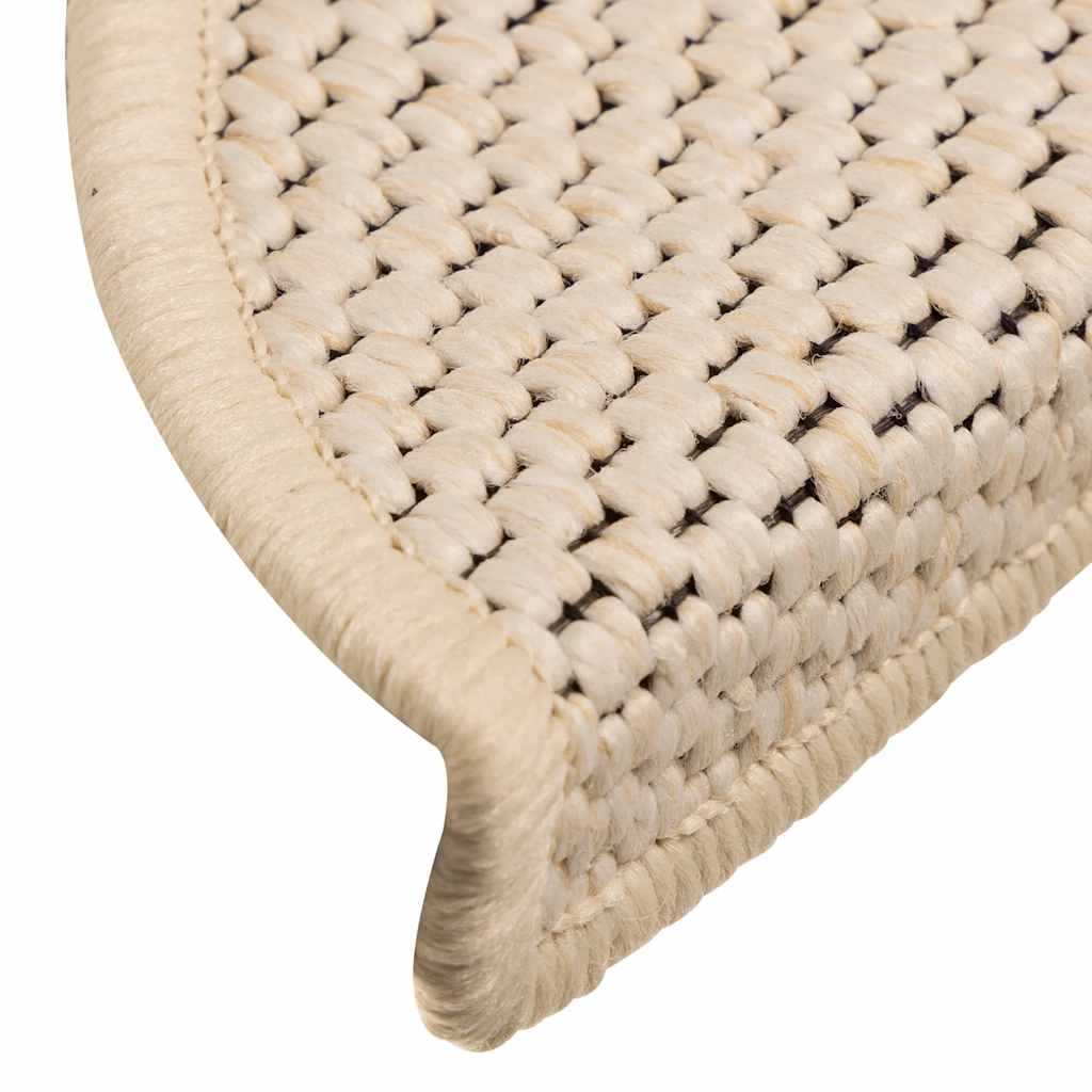 Tapetes escada adesivos aspeto sisal 15 pcs 56x17x3 cm berbere