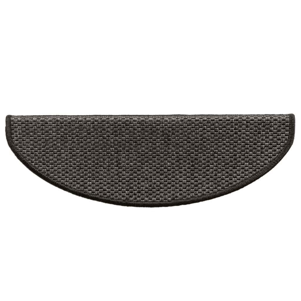 Tapetes escada adesivos aspeto sisal 15pcs 65x21x4 cm antracite