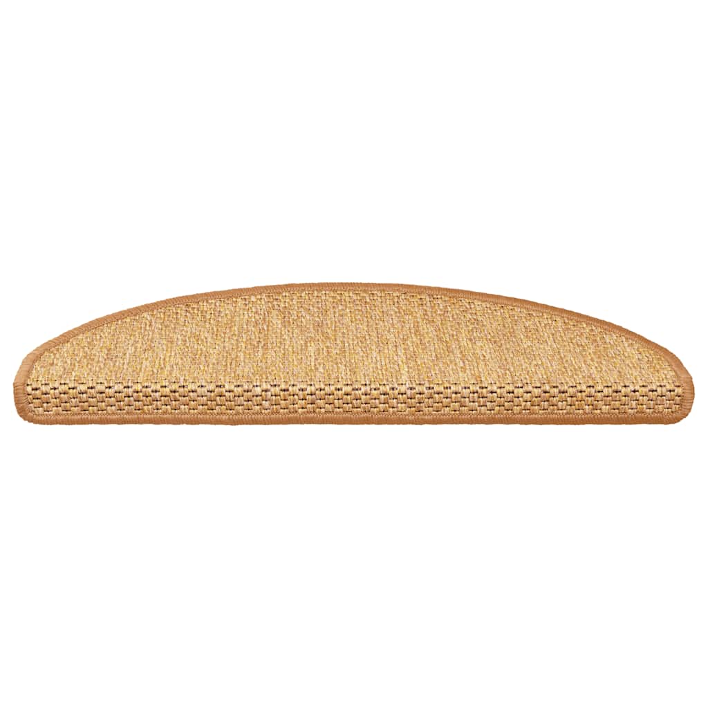 Tapetes escada adesivos aspeto sisal 15 pcs cor de sisal