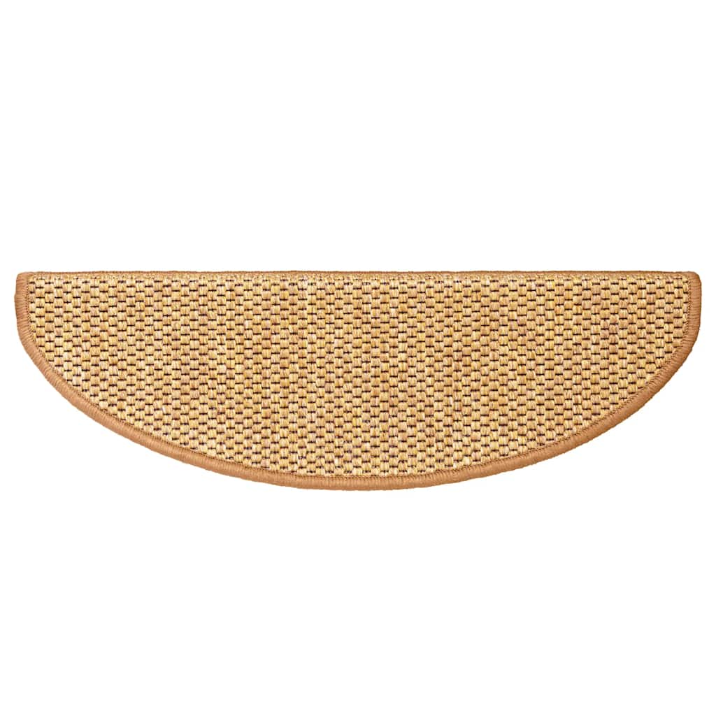 Tapetes escada adesivos aspeto sisal 15 pcs cor de sisal