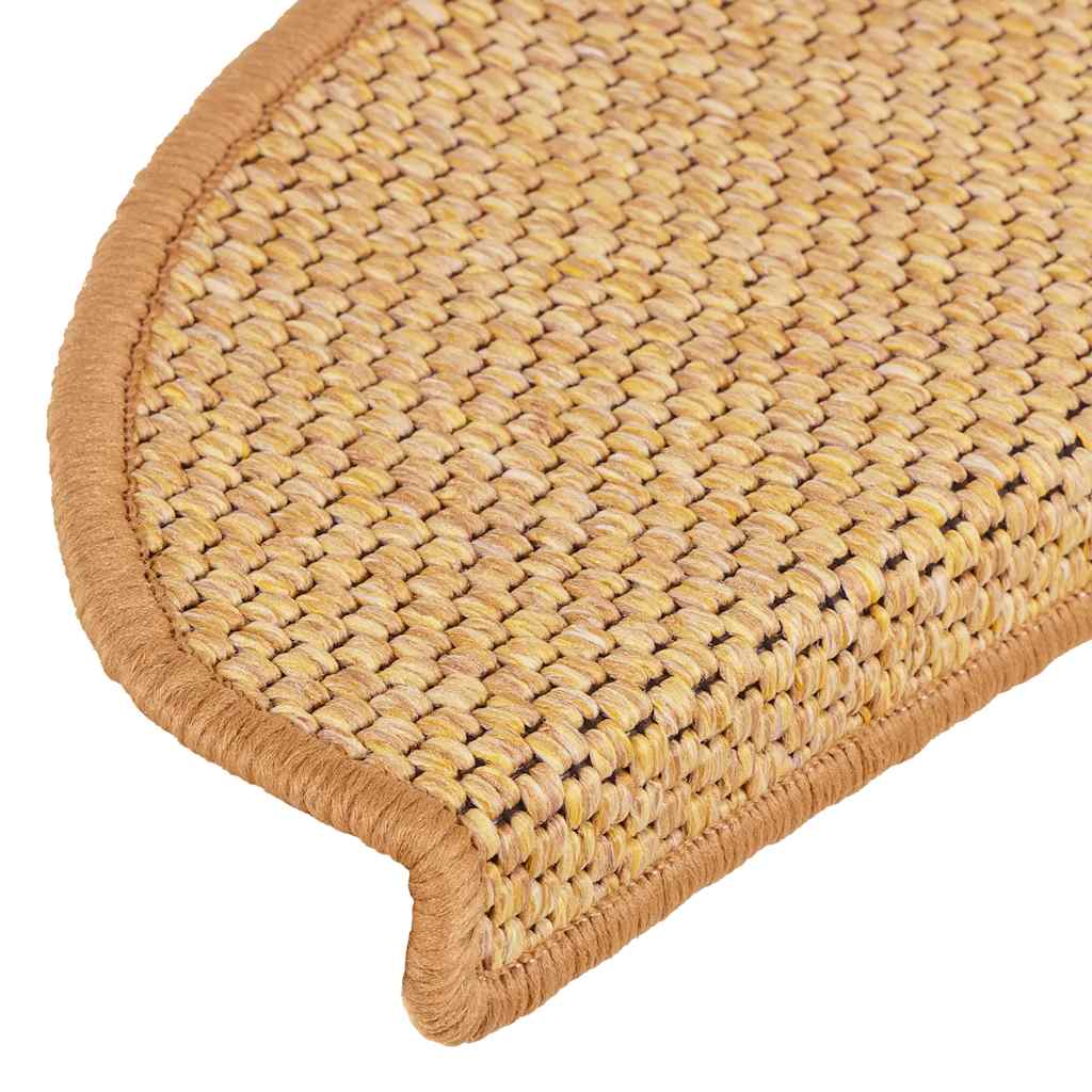 Tapetes escada adesivos aspeto sisal 15 pcs cor de sisal