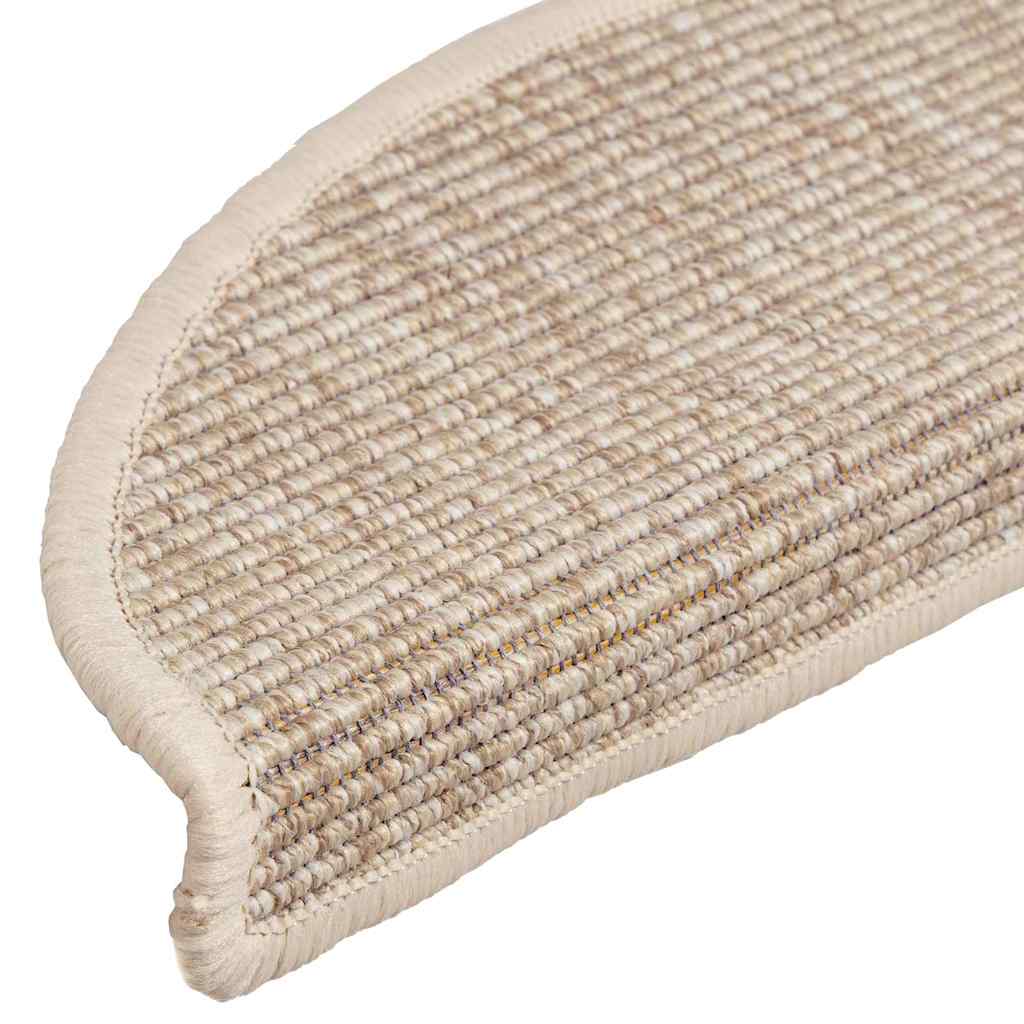 Tapetes de escada 15 peças 56x17x3 cm bege claro semicircular