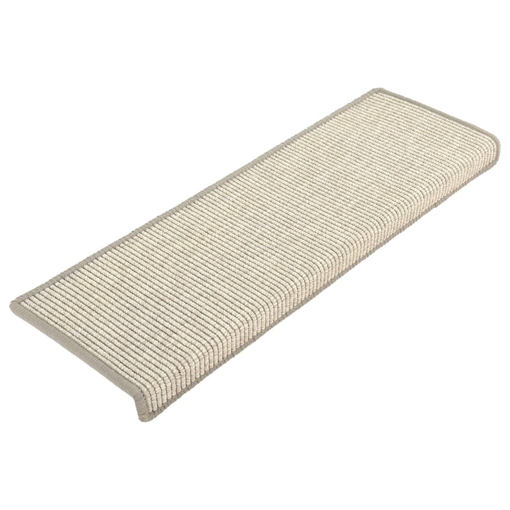 Tapetes de escada 15 peças 65x21x4 cm prateados com borda retangular