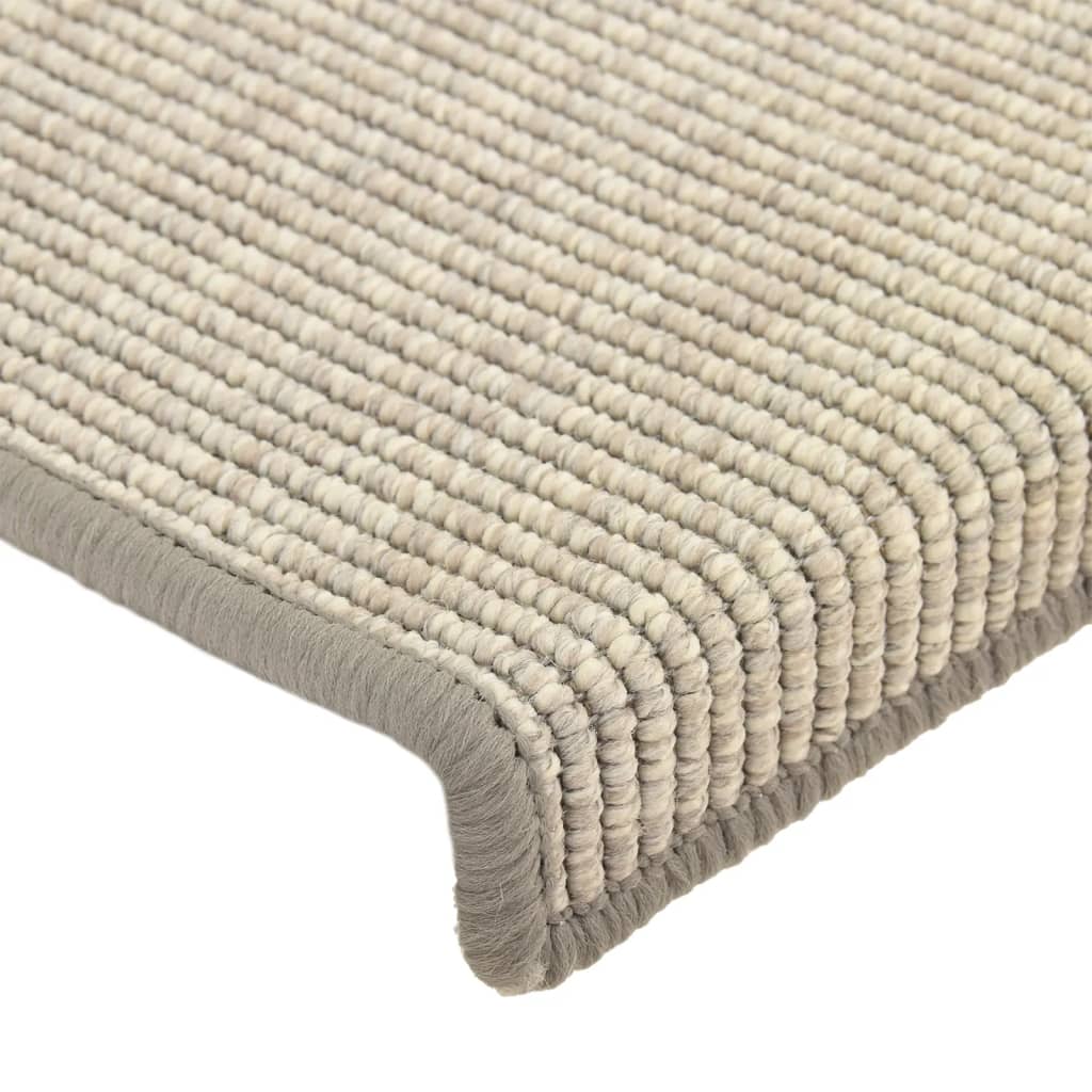 Tapetes de escada 15 peças 65x21x4 cm prateados com borda retangular