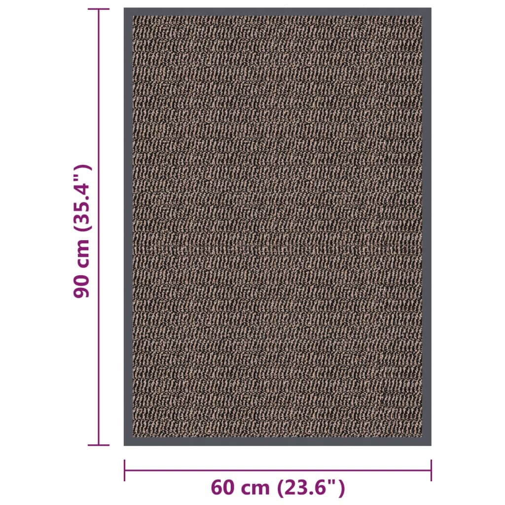 Tapete de entrada tufado 60x90 cm castanho-escuro
