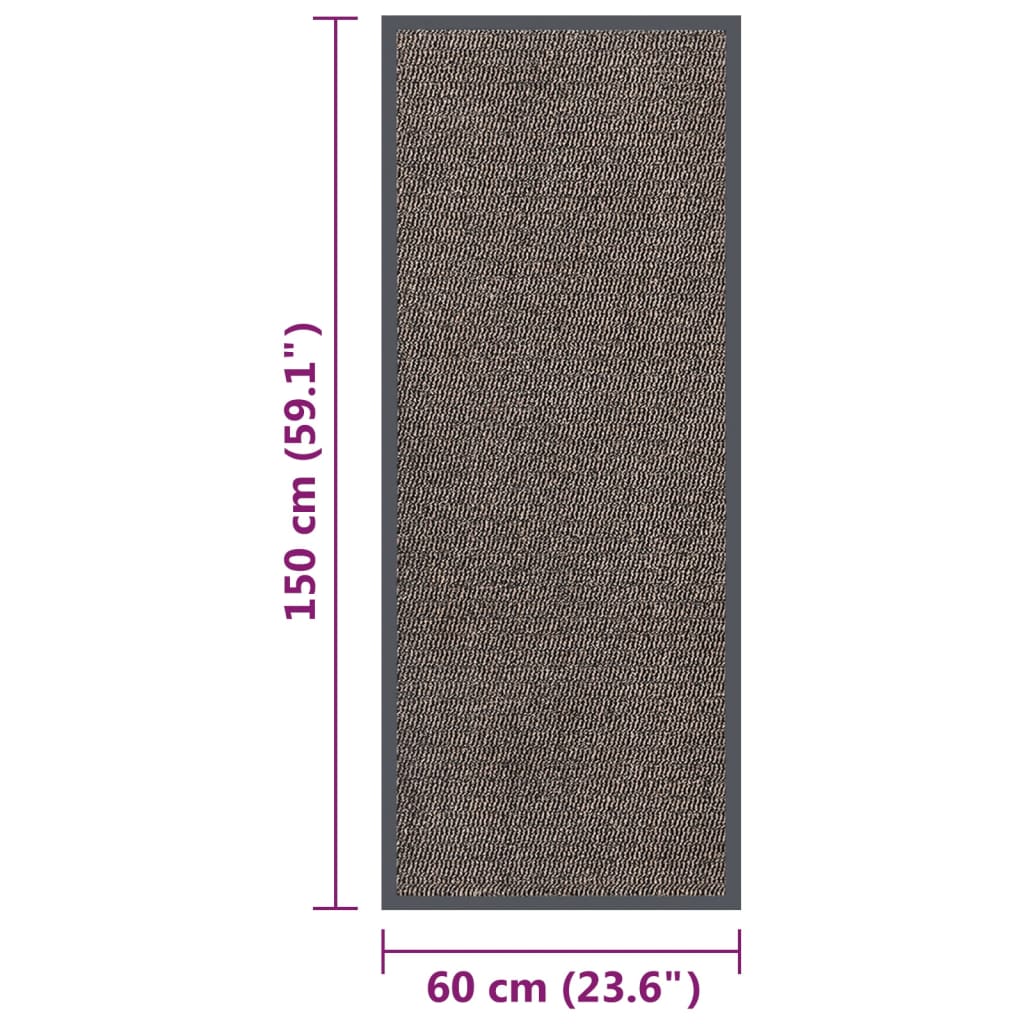 Tapete de entrada tufado 60x150 cm castanho-escuro