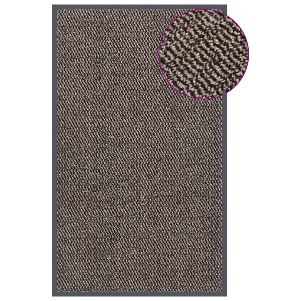 Tapete de entrada tufado 90x150 cm castanho-escuro