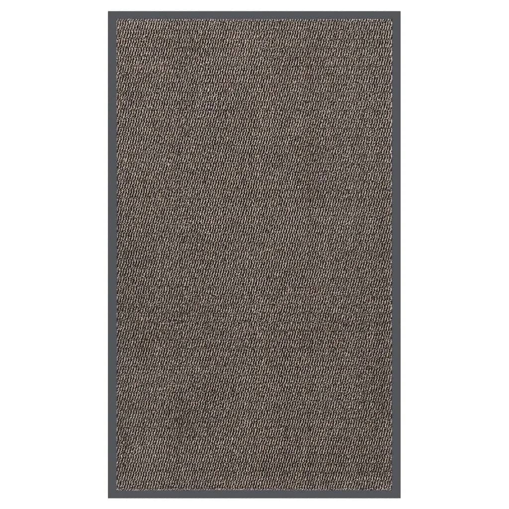 Tapete de entrada tufado 90x150 cm castanho-escuro
