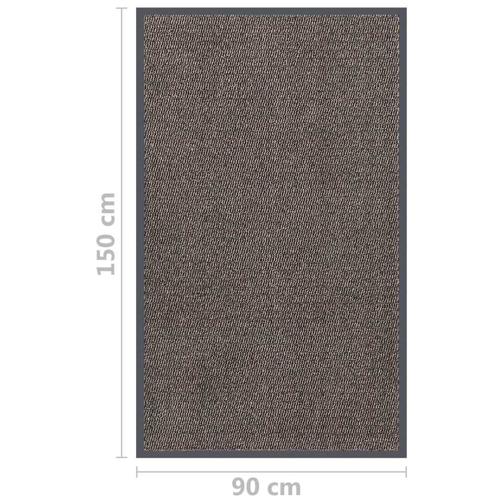 Tapete de entrada tufado 90x150 cm castanho-escuro