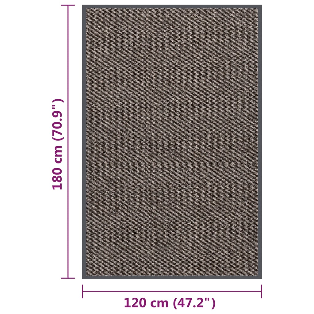 Tapete de entrada tufado 120x180 cm castanho-escuro