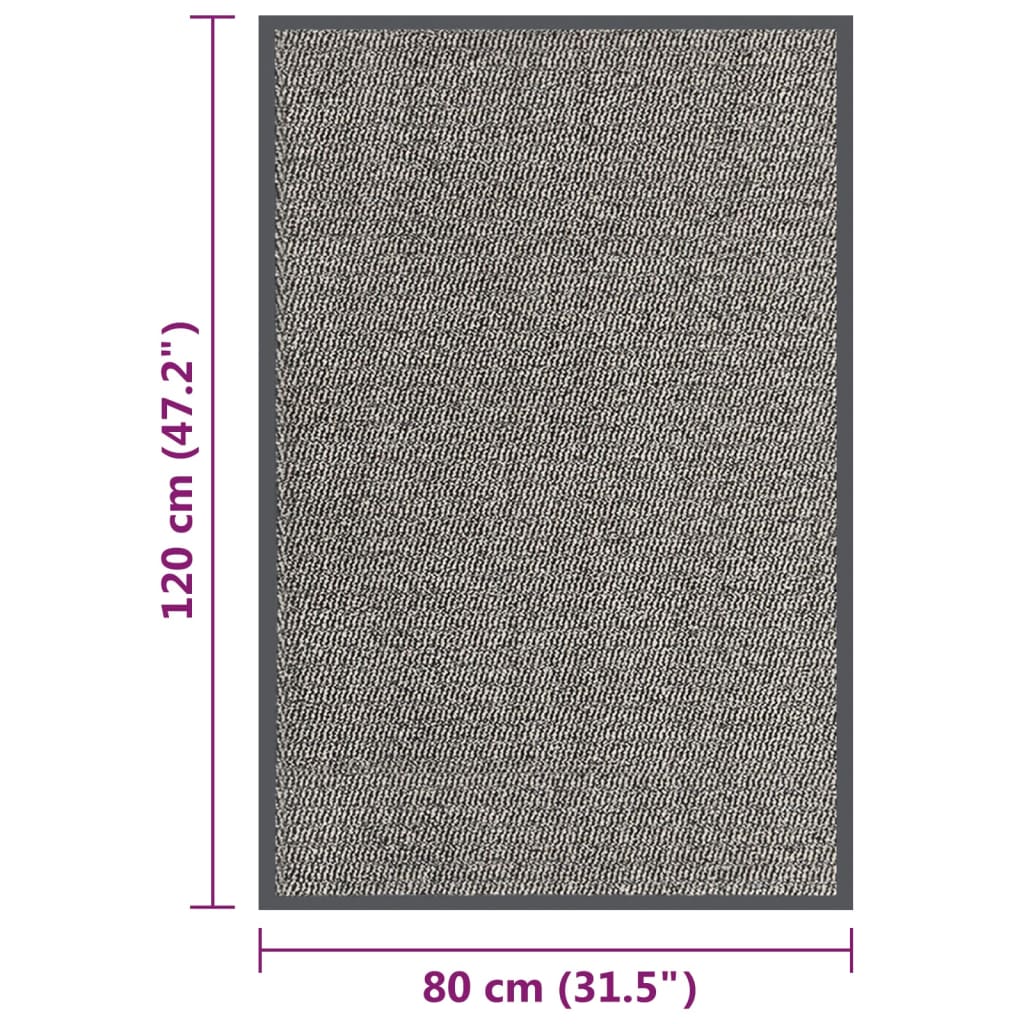 Tapete de entrada tufado 80x120 cm castanho-claro