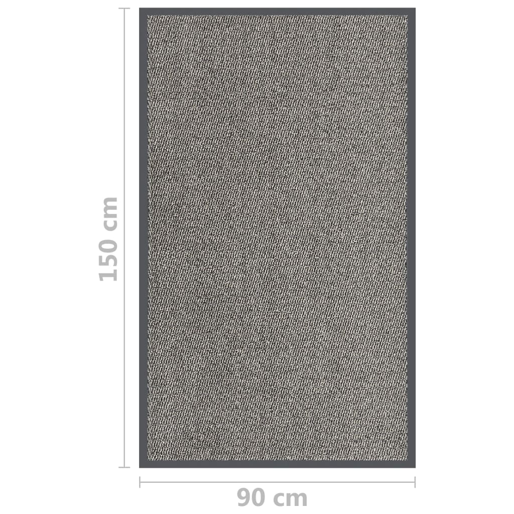 Tapete de entrada tufado 90x150 cm castanho-claro