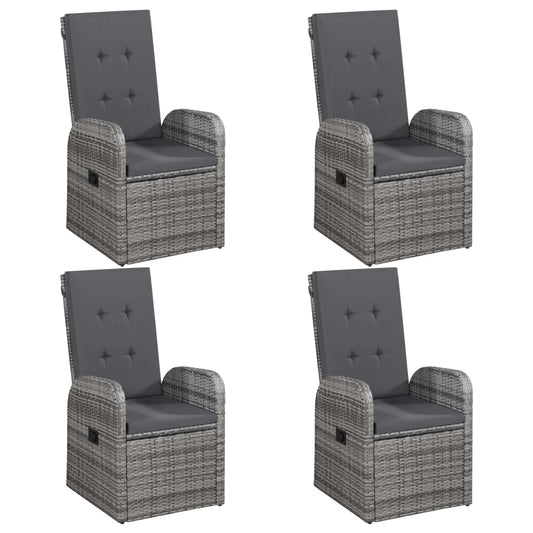 5 pcs conjunto de jantar para jardim cinzento