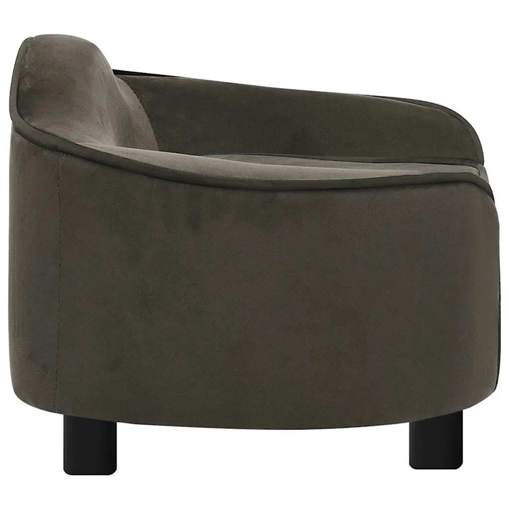 Sofá para cães 67x47x36 cm pelúcia cinzento-escuro