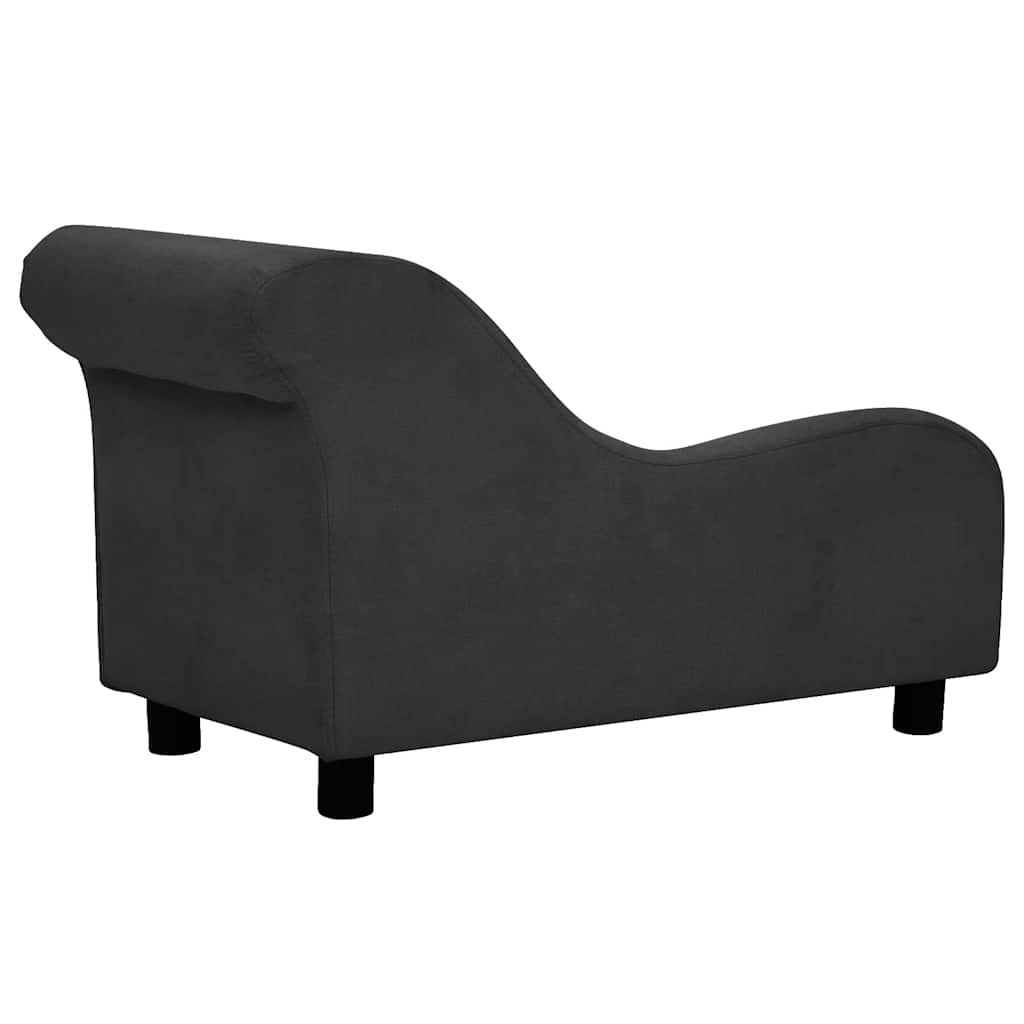 Sofá para cães com almofada 83x44x44 cm pelúcia preto