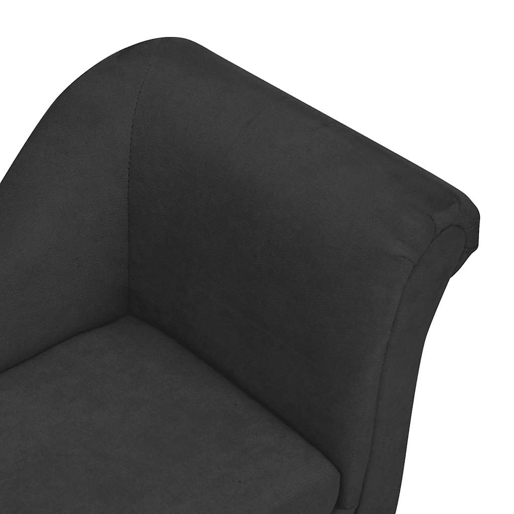 Sofá para cães com almofada 83x44x44 cm pelúcia preto