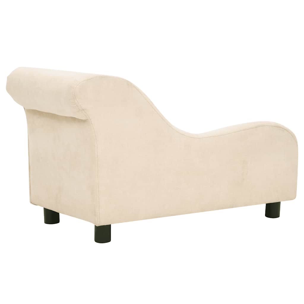 Sofá para cães com almofada 83x44x44 cm pelúcia creme