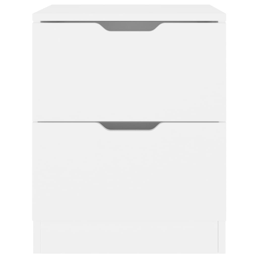 Mesas de cabeceira 2 pcs 40x40x50 cm contraplacado branco