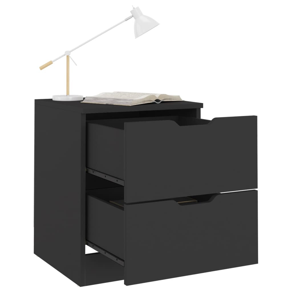 Mesas de cabeceira 2 pcs 40x40x50 cm contraplacado preto