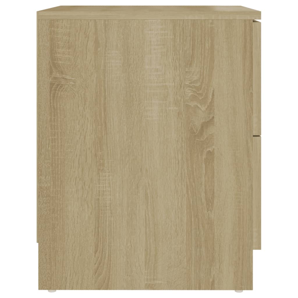 Mesas cabeceira 2pcs 40x40x50cm contraplacado carvalho sonoma