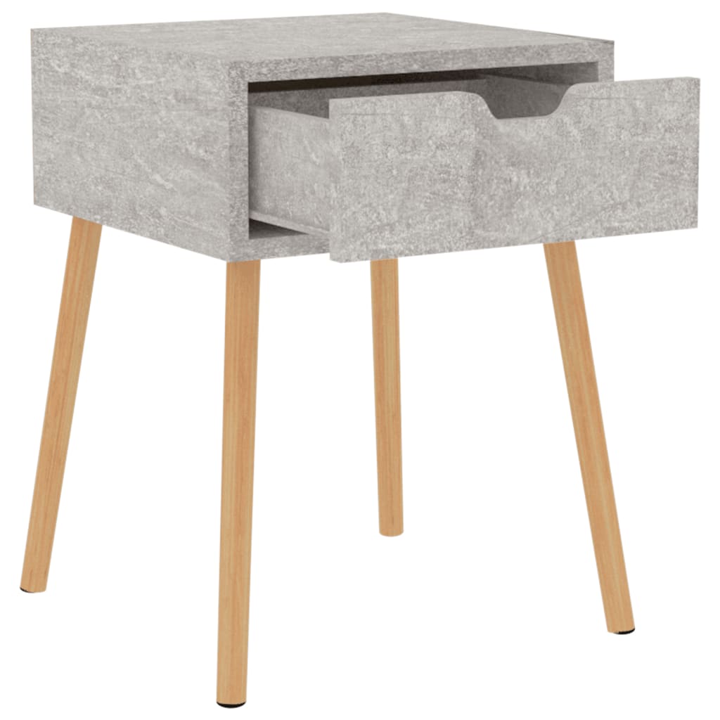 Mesas de cabeceira 2 pcs derivados madeira cinza cimento