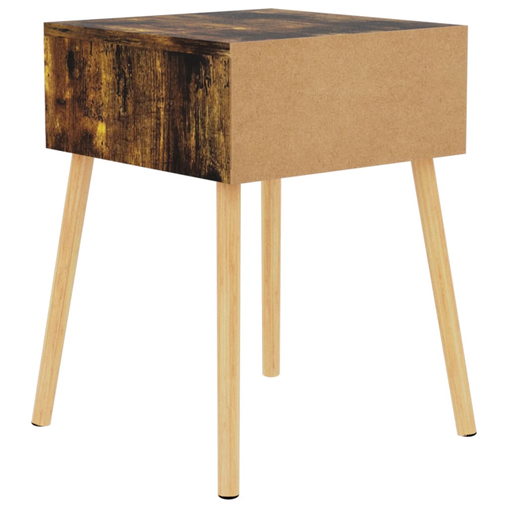 Mesa de cabeceira 40x40x56 cm derivados madeira carvalho fumado