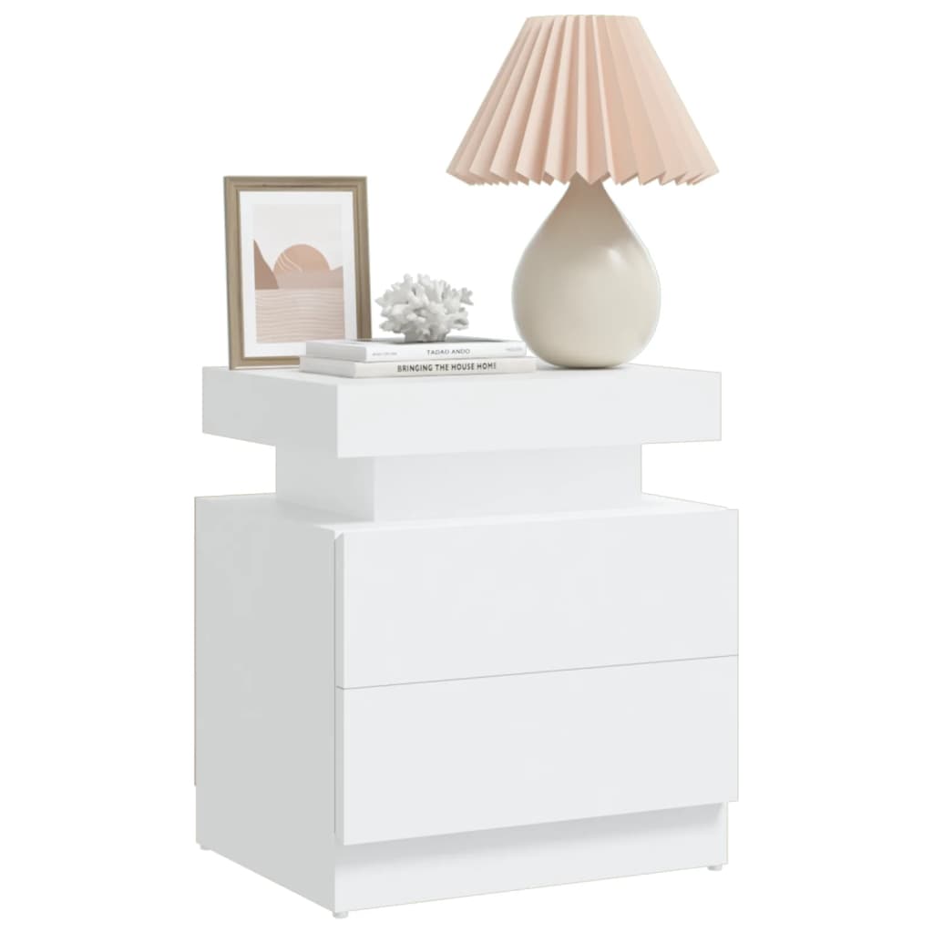 Mesa de cabeceira derivados de madeira branco