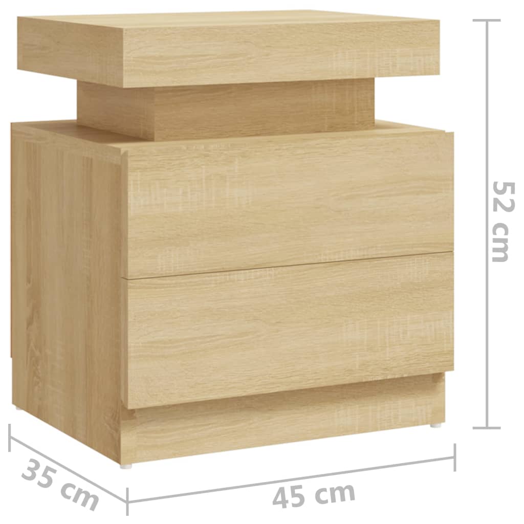 Mesa de cabeceira derivados de madeira carvalho sonoma