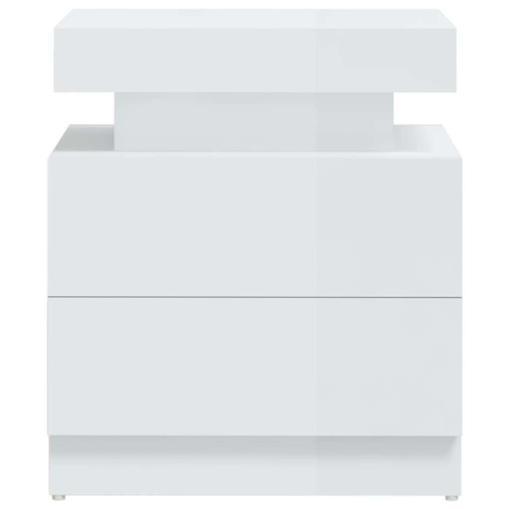 Mesa de cabeceira 45x35x52cm derivados madeira branco brilhante