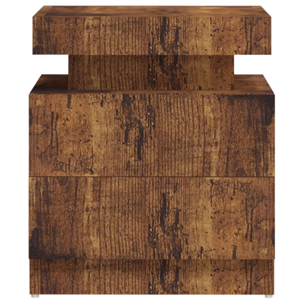 Mesa de cabeceira 45x35x52 cm contraplacado carvalho fumado