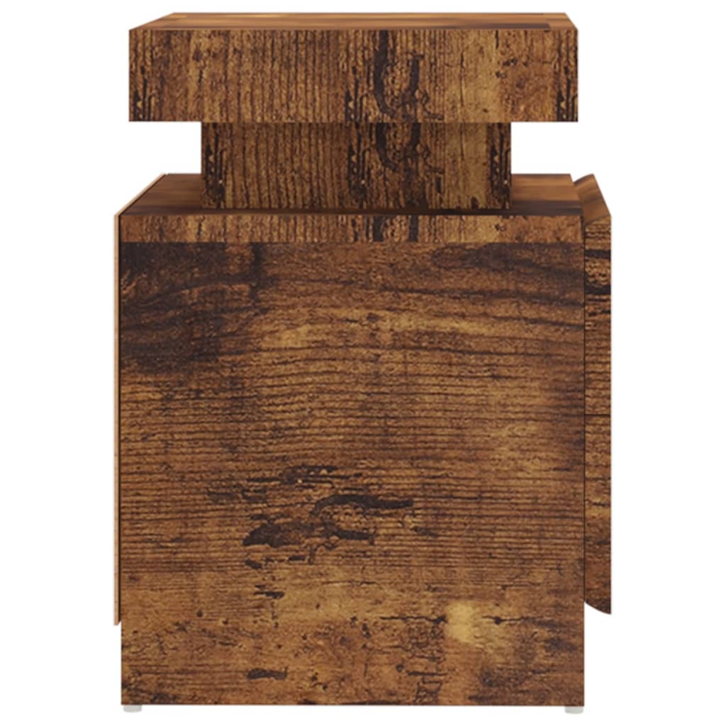 Mesa de cabeceira 45x35x52 cm contraplacado carvalho fumado