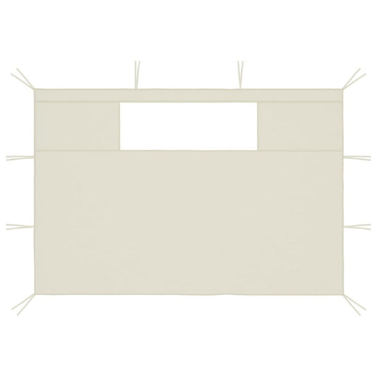 Paredes laterais para gazebo com janelas 2 pcs creme