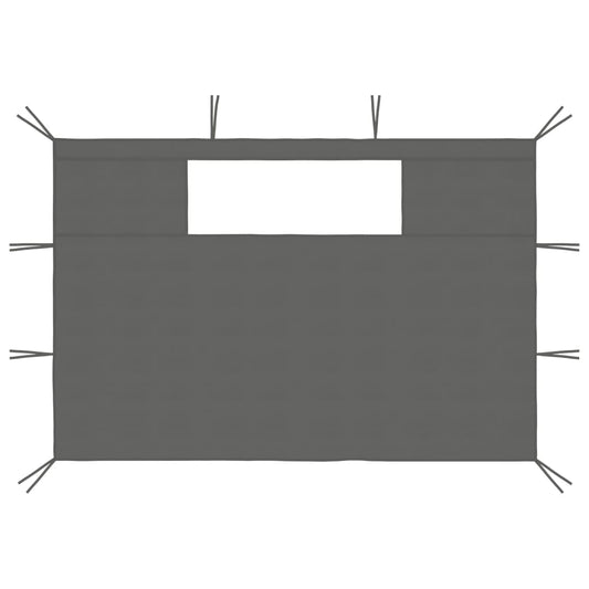 Paredes laterais para gazebo com janelas 2 pcs antracite