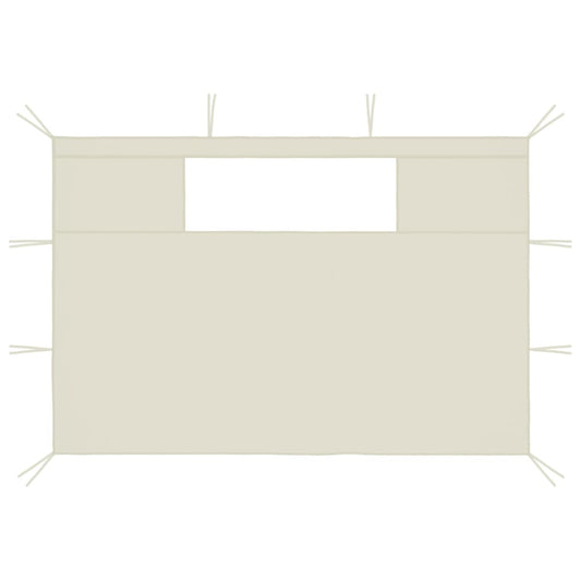 Paredes laterais para gazebo com janelas 2 pcs creme