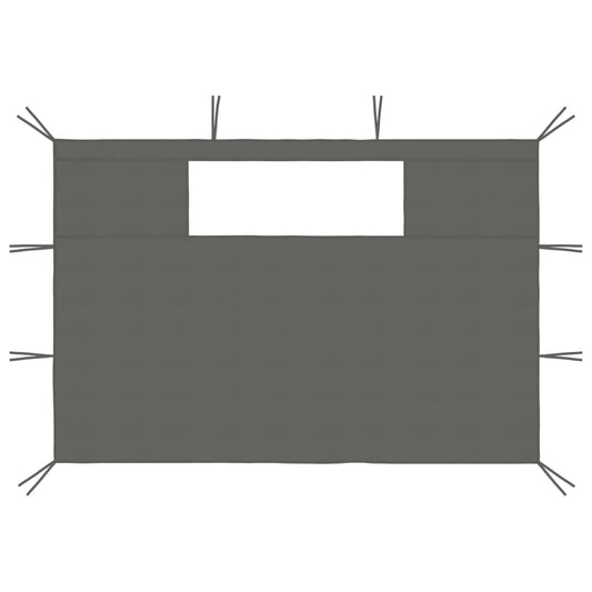 Paredes laterais para gazebo com janelas 2 pcs antracite