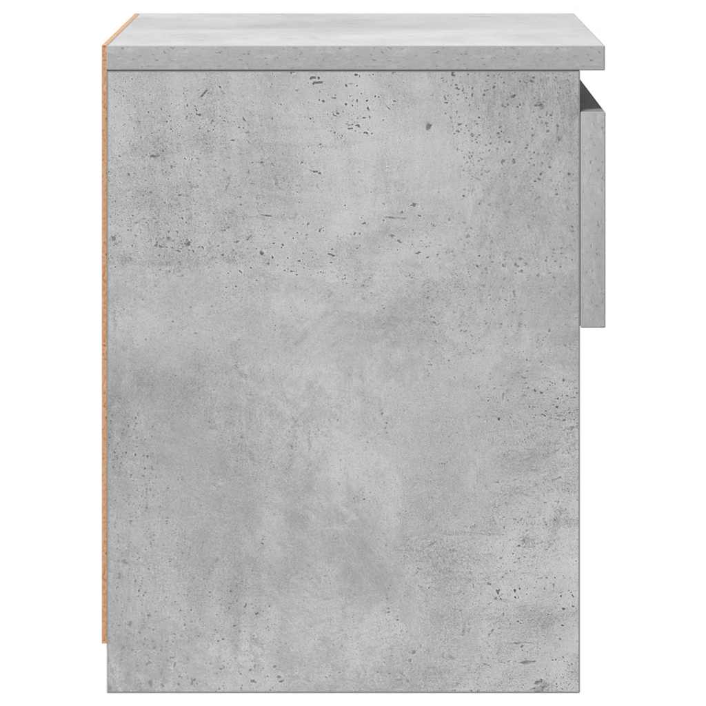 Mesa de cabeceira 40x30x39 cm contraplacado cinzento cimento