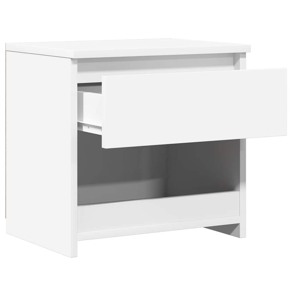 Mesa de cabeceira 40x30x39 cm contraplacado branco brilhante