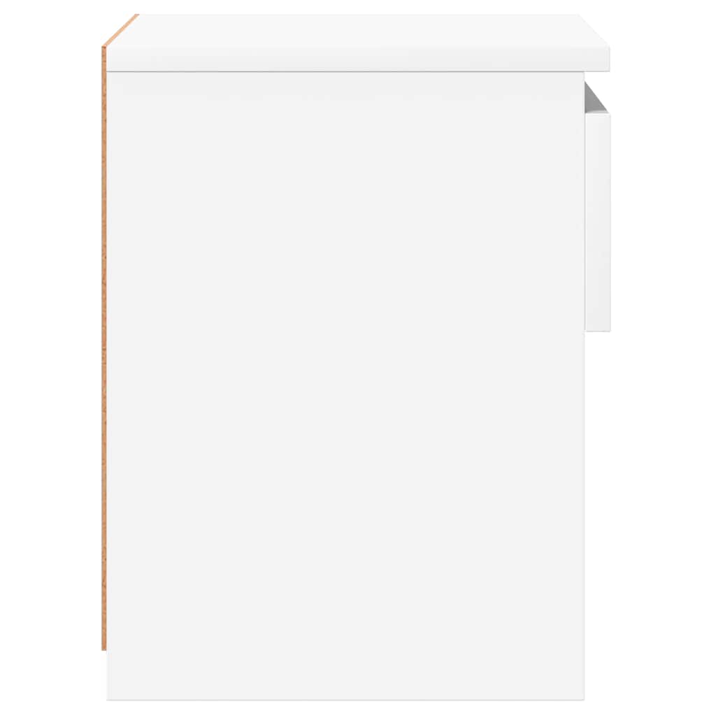 Mesas de cabeceira 2 pcs 40x30x39 cm contrapl. branco brilhante