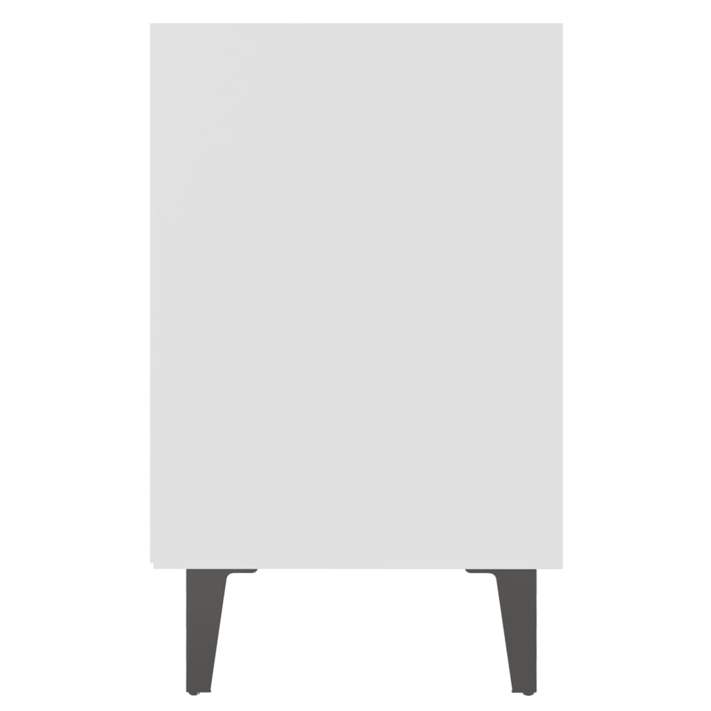 Mesa de cabeceira com pernas em metal 40x30x50 cm branco