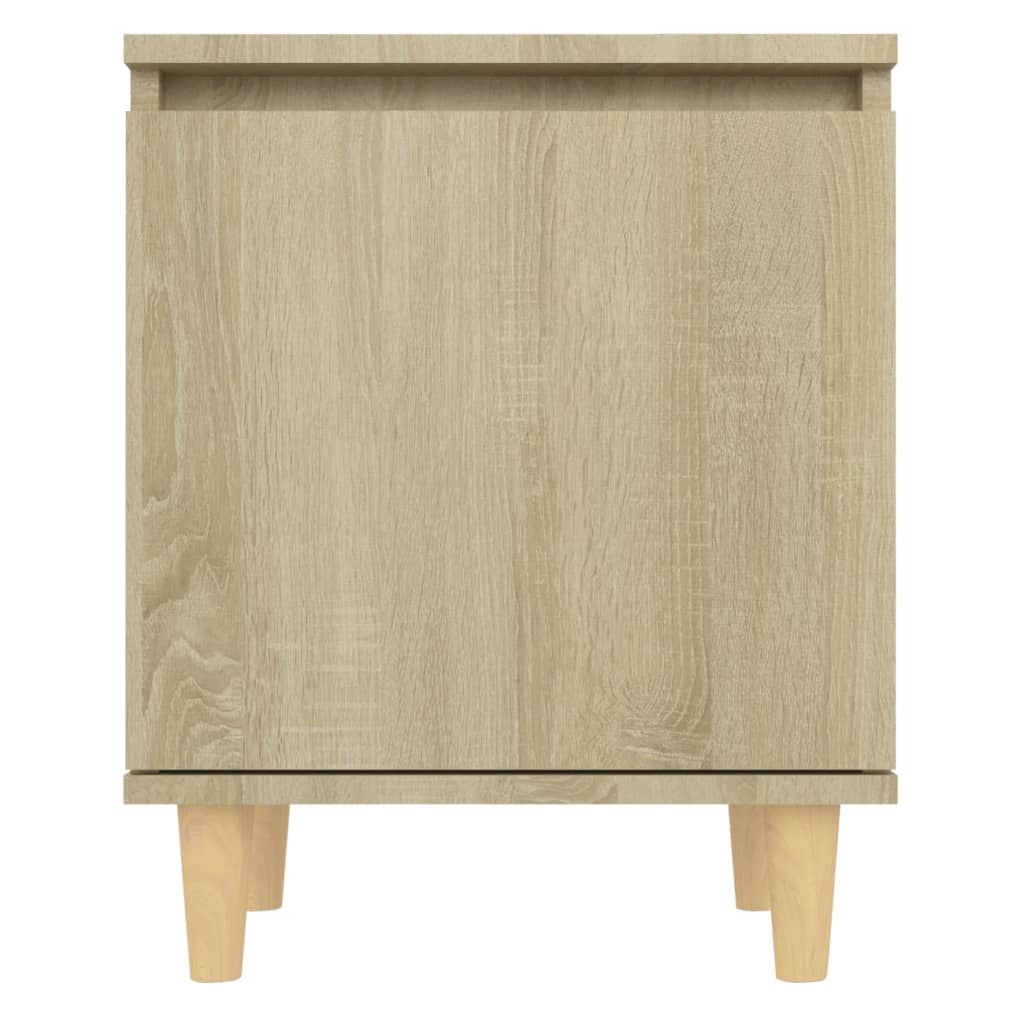 Mesa cabeceira pernas de madeira 40x30x50 cm carvalho sonoma