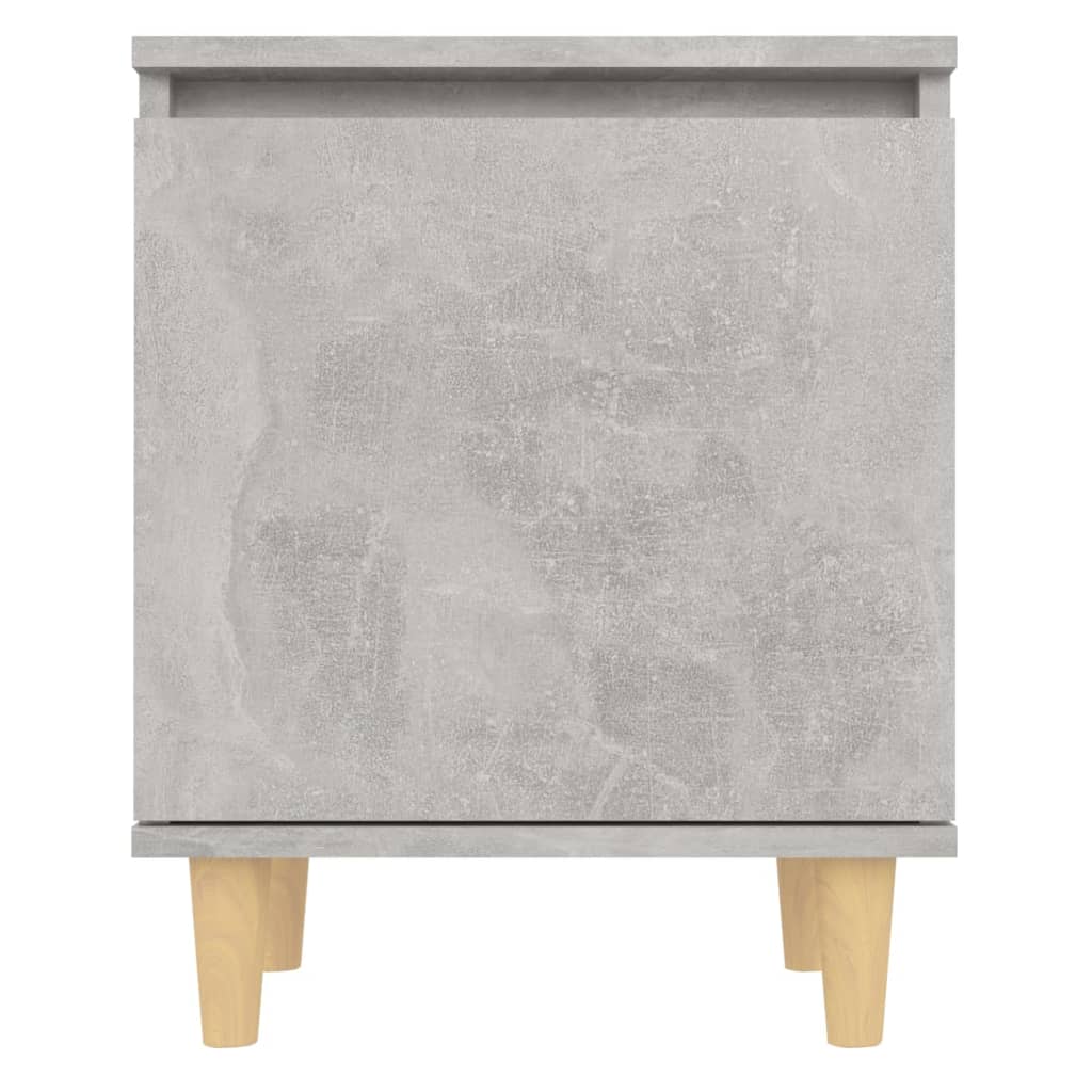 Mesas cabeceira pernas madeira 2pcs 40x30x50cm cinzento cimento