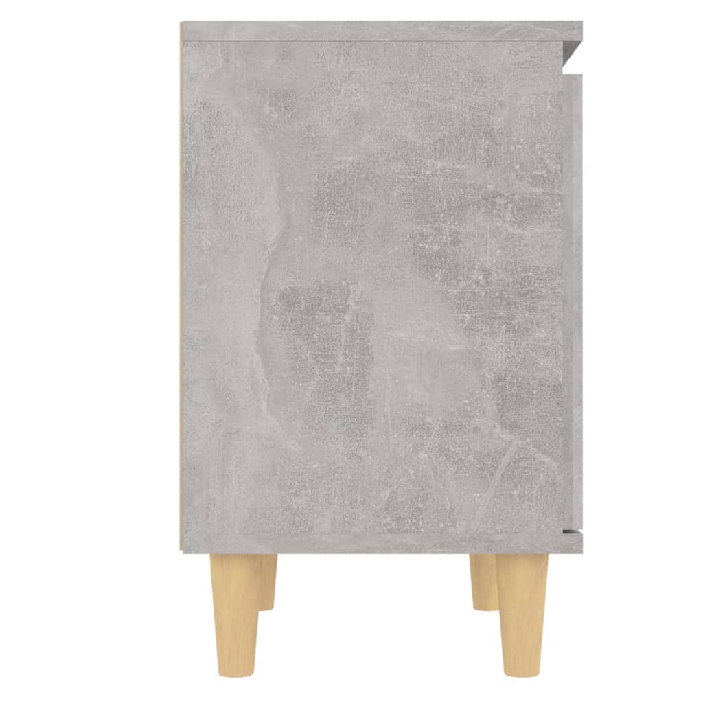 Mesas cabeceira pernas madeira 2pcs 40x30x50cm cinzento cimento