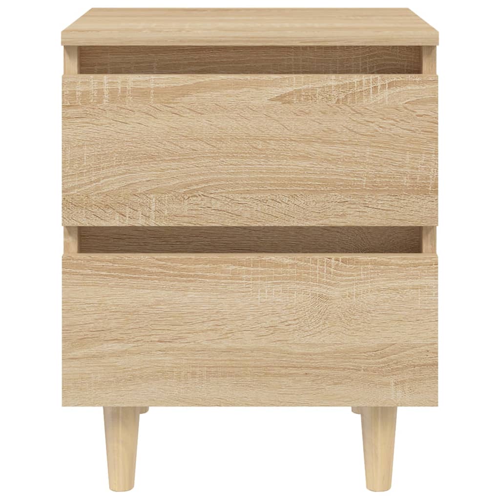 Mesa de cabeceira c/ pernas de pinho 40x35x50cm carvalho sonoma