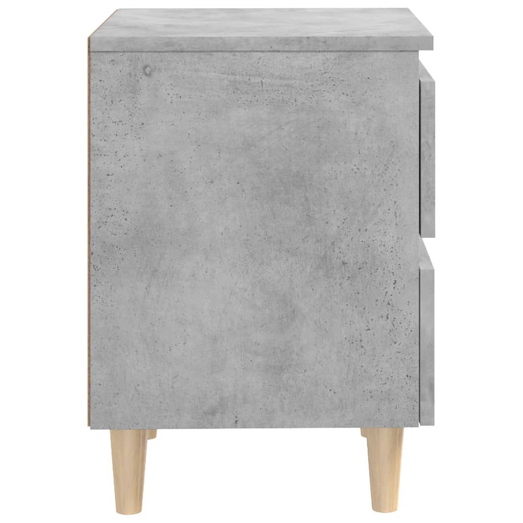 Mesas cabeceira 2pcs c/ pernas pinho 40x35x50cm cinza cimento