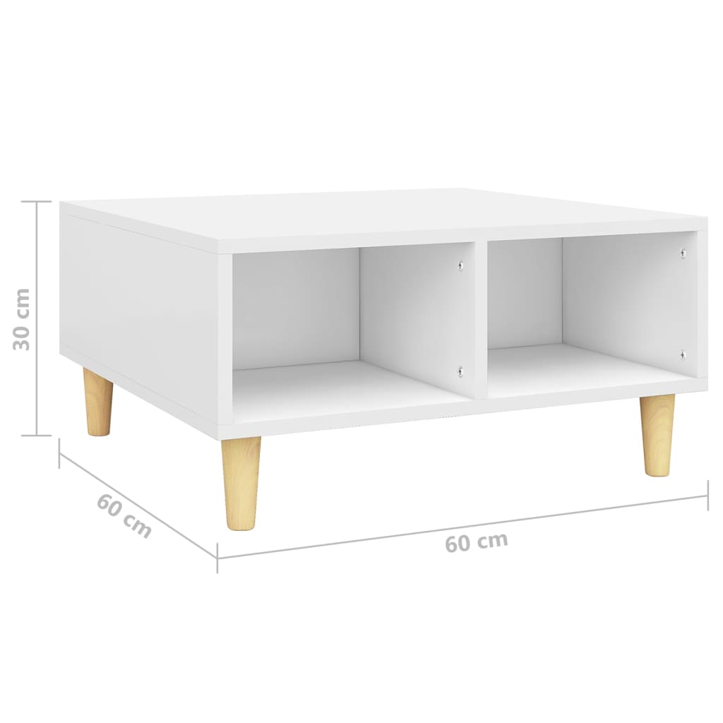 Mesa de centro 60x60x30 cm contraplacado branco